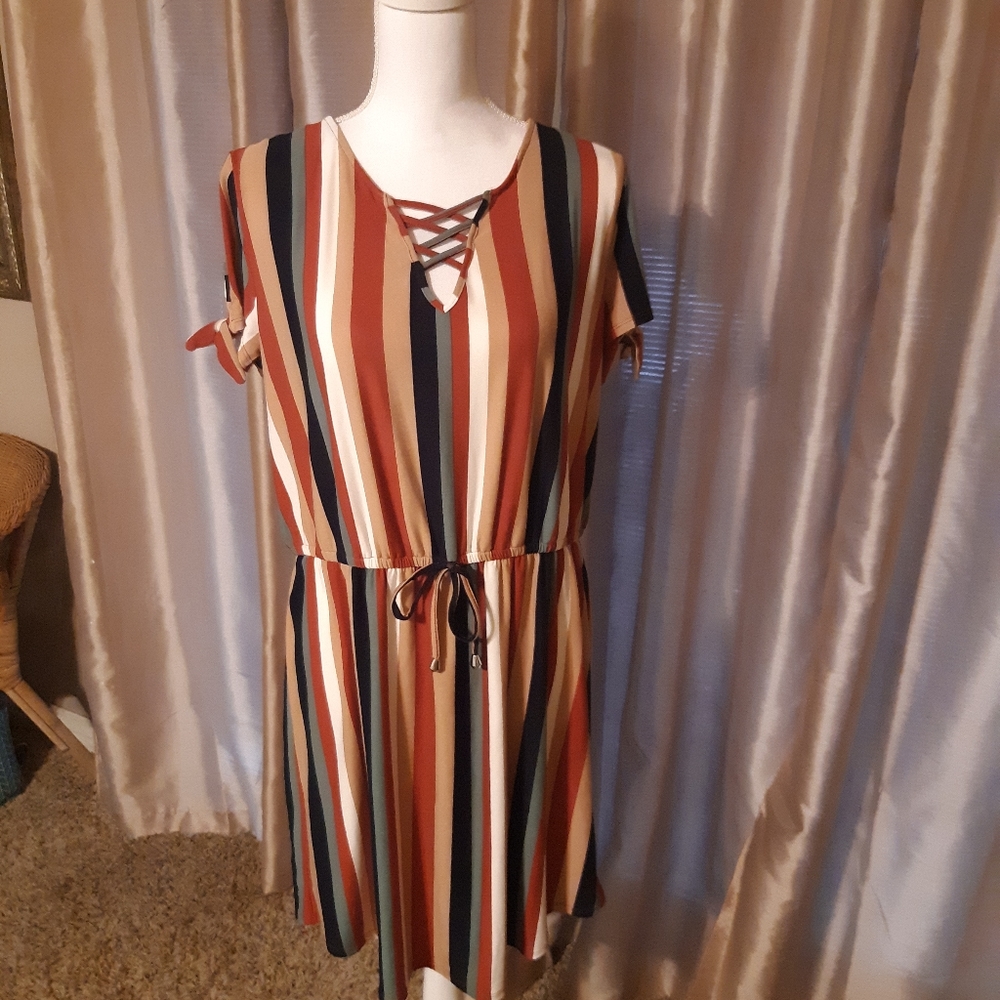 Striped dress, xxl, new